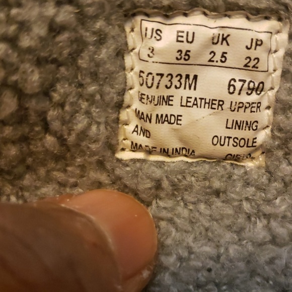 Timberland Girl Black Suede Fleece Lined Size 3 - Picture 7 of 8